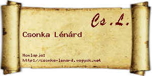 Csonka Lénárd névjegykártya