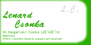 lenard csonka business card